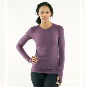 Lululemon purple mauve long sleeve Swiftly top - size 8
